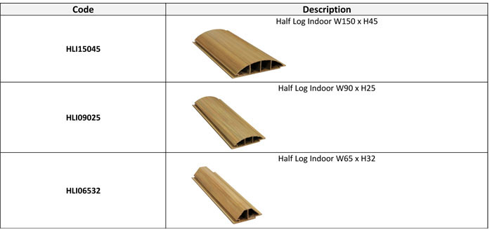 composite wood half log indoor, bio wood half log indoor, composite timber half log indoor products manufacturer - Malaysia, Selangor, puchong half log indoor composite wood and  half log indoor bio wood ecofriendl, environmentally friendly products and bio wood half log indoor material, wood products for house and home decor.