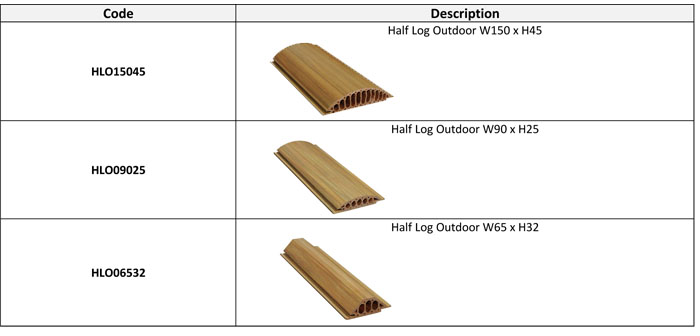 composite wood half log out, bio wood half log indoor, composite timber half log outdoor products manufacturer - Malaysia, Selangor, puchong half log outdoor composite wood and half log outdoor bio wood ecofriendl, environmentally friendly products and bio wood half log outdoor material, wood products for house and home decor.